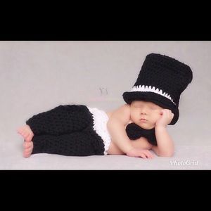 🎩Newborn Photography Set Tuxedo, Bow Tie, Top Hat